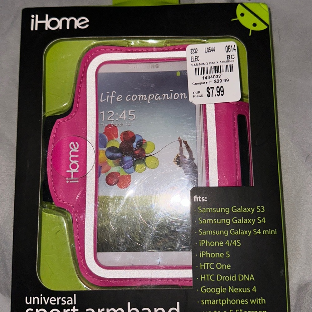 NWT ihome universal sport pink armband adjustable made for working out nice